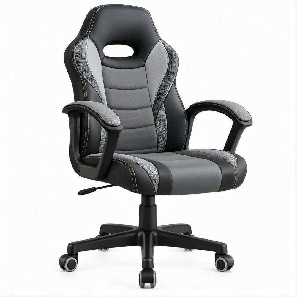 Ergonomischer Drehstuhl Schwarz/Grau, 65 x 65 x 111–121 cm