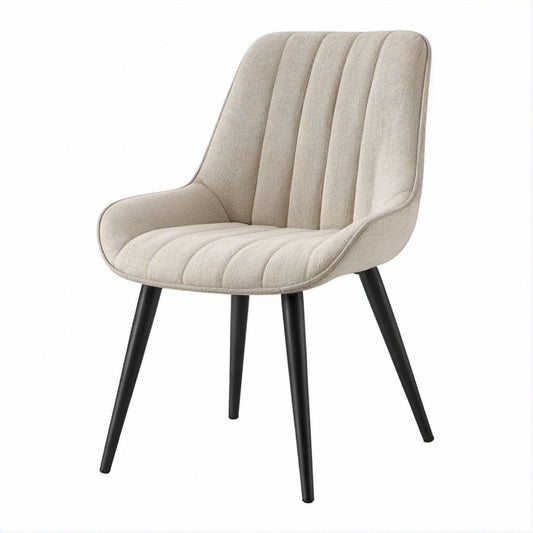 Gepolsterter Stuhl mit Armlehnen, Beige/Schwarz, 57 x 62 x 84 cm